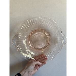 Lancaster Dart Pink Handled Cake Plate